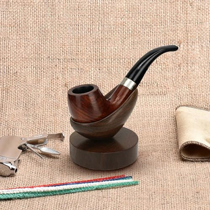 Marsrut Wooden Smoking Pipe Stand, Handmade Solid Wood Tobacco Pipe Holder Rack, Fit Most Smoke Pipes, Cupola Spoon Rest, Wooden Kits Accessory for Men