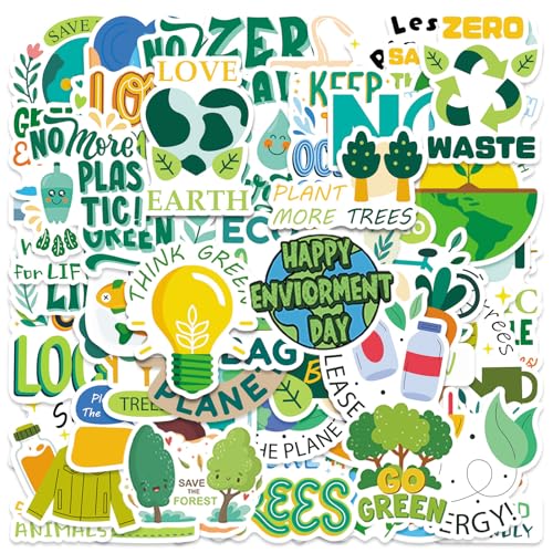 Environmental Protection Stickers 100PCS, Vinyl Save Planet Earth Decals - style: Earth Protection Stickers