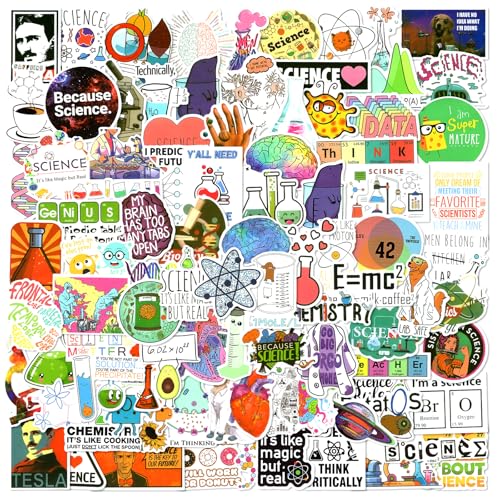 100 Pcs Science Stickers,Physics Biology Chemistry Lab Stickers - style: 100 PCS--Science