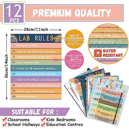 12 Periodic Table Poster Science Posters For Classroom Middle School Science Bulletin Board Sets For Classroom Science Posters For Middle School Classroom Decor Middle School Poster Large Boho Rainbow - style: boho rainbow