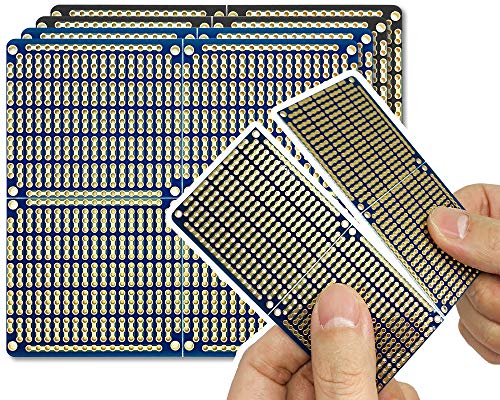ElectroCookie PCB Prototype Board, Snappable Strip Board with Power Rails for Electronics Projects Compatible for DIY Arduino Soldering Projects, Gold-Plated, 3.8"x3.5" (4 Pack, 2Blue+2Black) - color: Blue+Black (4Pack)