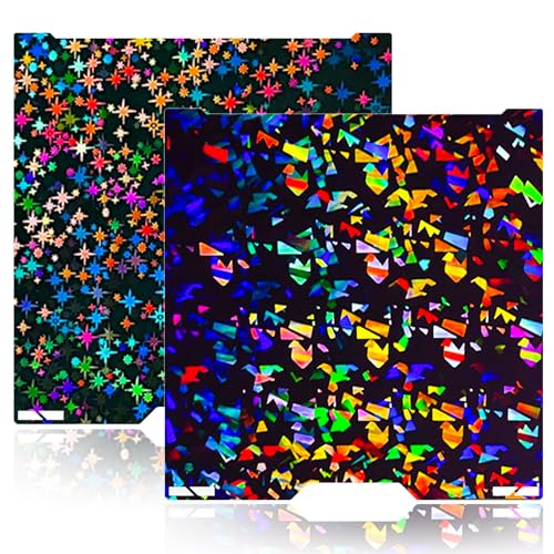 for Bambu Lab A2L H2C Build Plate 335x325mm Double Sided Print H2C Build Plate Starry+Flake Smooth Build Plate Easy Bend Removal Ideal for TPU/PETG/PLA Filaments for Bambu Lab H2C Accessories - color: Flake+Star