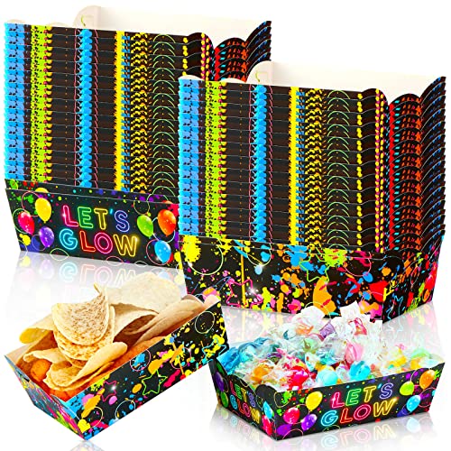 Cunhill 60 Pack Paper Food Trays 1 Lb Disposable Carnival Neon - size: 1 lb, style: Neon