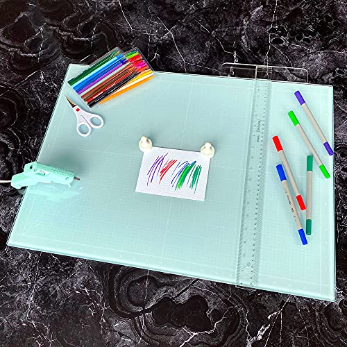 Glass Craft Mat | Magnetic | Heat, Scratch, & Stain Resistant | Perfect for Mixed Media Artwork (Aqua, 18 x 24in) - color: Aqua, size: 18"L x 24"W