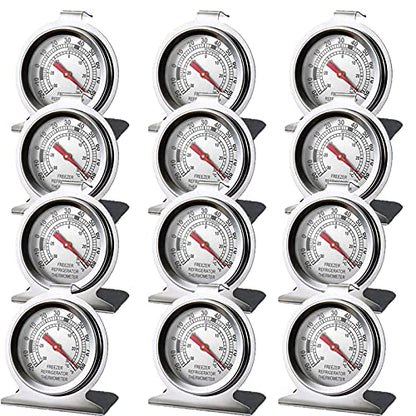 Stainless Steel Refrigerator Freezer Thermometer Large Dial Thermometer (12 Pack) - size: 12 pack