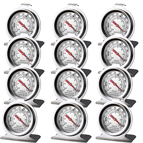 Stainless Steel Refrigerator Freezer Thermometer Large Dial Thermometer (12 Pack) - size: 12 pack