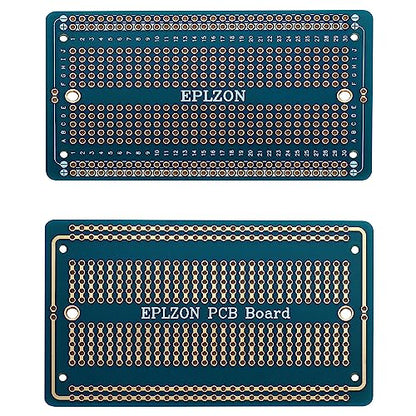 Solderable Breadboard PCB Board Gold-Plated Solder Breadboard for DIY Electronics Projects Apply to Arduino Soldering Projects 3.5"x2.05" (5 Pack + 2 Mini Board, Blue) - color: Blue