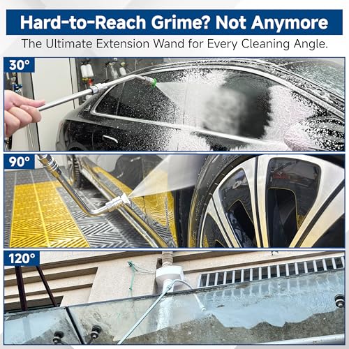 Pressure Washer Extension Wand-30°, 90°, 120° Gutter Cleaner Wand