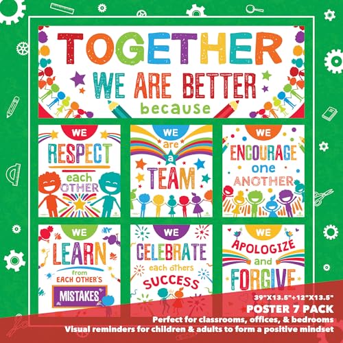 Sproutbrite 7 Pack Together & Team Educational Posters & Charts - color: Elementary/Middle
