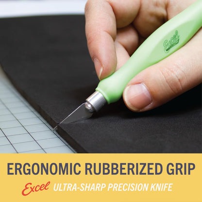 Excel Blades #11 Blade Fit Grip Craft Knife, Rubber Grip, Black - color: Black