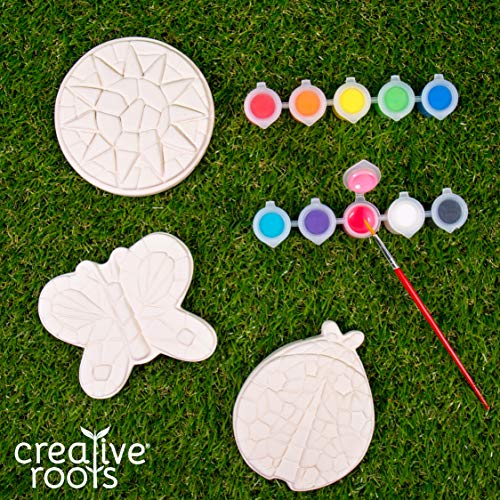 Creative Roots Paint Your Own Stepping Stones, Mini Butterfly, Ladybug, Sun - style: Pack of 3