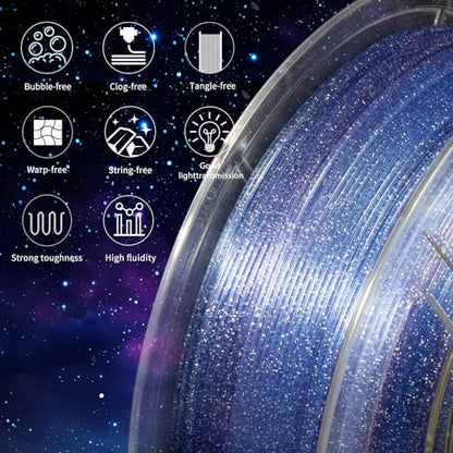 3D Printer Filament Pla HS Glitter Clear Blue+Purple for Bambu Lab AMS,AMS Lite - color: Hs Pla Glitter Clear Blue+purple