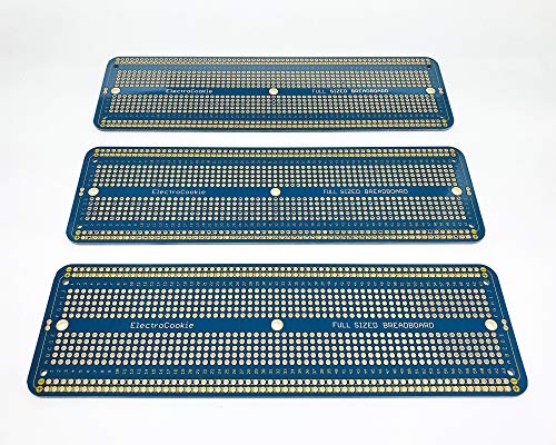 ElectroCookie Solderable Breadboard Large PCB Board for Electronics Projects Compatible for DIY Arduino Soldering Projects, Gold-Plated (3 Pack, Blue) - color: 1.Blue