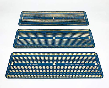 ElectroCookie Solderable Breadboard Large PCB Board for Electronics Projects Compatible for DIY Arduino Soldering Projects, Gold-Plated (3 Pack, Blue) - color: 1.Blue