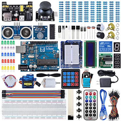 Miuzei Starter Kit with Breadboard Power Supply Compatible with Arduino IDE