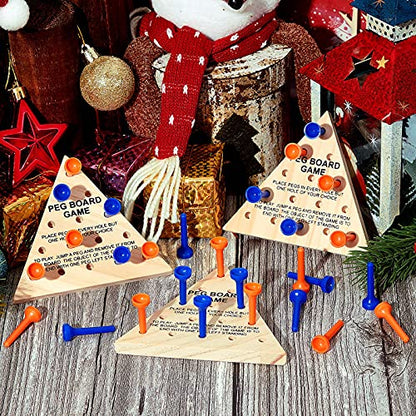 Zhanmai 3 Sets Wooden Triangle Peg Travel Game, Blue & Orange Peg - color: Blue & Orange Peg