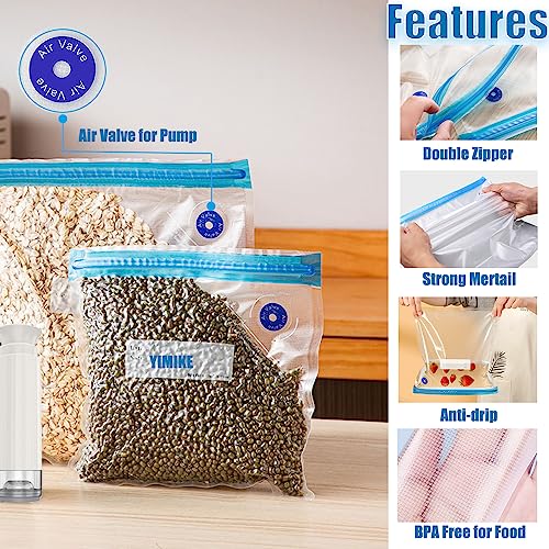 Sous Vide Bags,15pcs Large Size 11.8x13.4in/30x34cm Reusable Vacuum Sealer Bags,BPA Free Zipper Bag,4 Sealing Clips, for Food and 3D Printer Filament Storage - size: 15pcs Large Size 11.8x13.4in/30x34cm