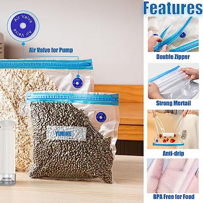 Sous Vide Bags,15pcs Large Size 11.8x13.4in/30x34cm Reusable Vacuum Sealer Bags,BPA Free Zipper Bag,4 Sealing Clips, for Food and 3D Printer Filament Storage - size: 15pcs Large Size 11.8x13.4in/30x34cm