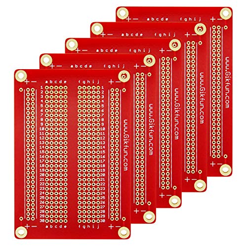 Gikfun Solder-able Breadboard Gold Plated Finish Proto Board PCB DIY Kit for Arduino (Pack of 5PCS) GK1007