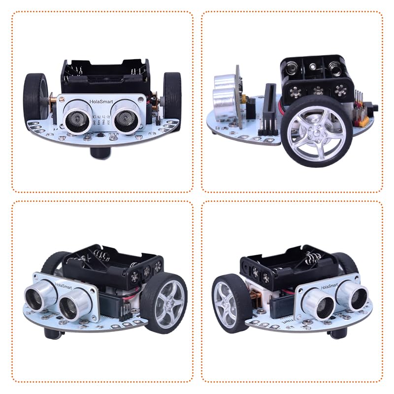 microbit DIY Mini Coding Robot Car Kit Compatible with BBC Micro:bit V2 and V1, STEM Engineering Science Kits for Graphical MakeCode and Python (Without Micro:bit and AAA Battery)