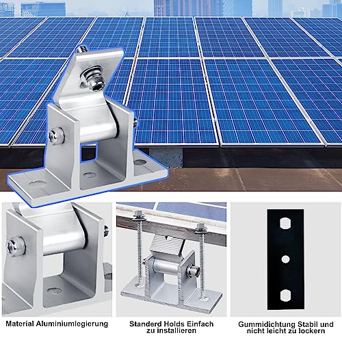 Solar Panel Mounting Brackets, 8PCS Adjustable RV Solar Panel Mount, Tilt Angle 10-60 Roof Mounting Kit for Solar Panels 400 W, 500 W - size: 8 Pieces