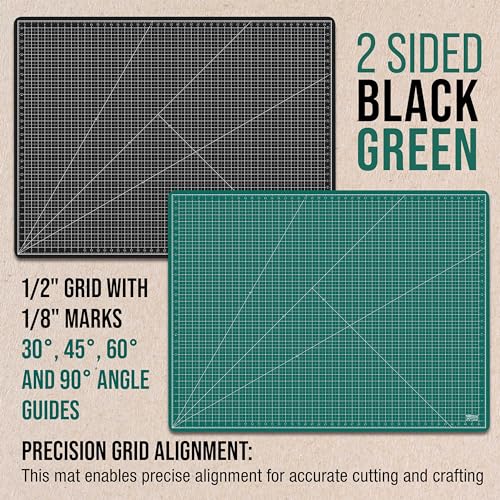 U.S. Art Supply 36"x48" Self-Healing Cutting Mat 5-Ply Green/Black - color: Green/Black