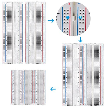 3 Set of Solderless Prototype Breadboard 830 tie Points Breadboard - size: 3x830