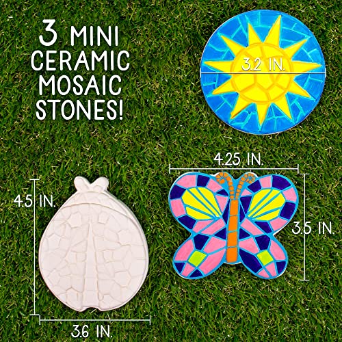 Creative Roots Paint Your Own Stepping Stones, Mini Butterfly, Ladybug, Sun - style: Pack of 3