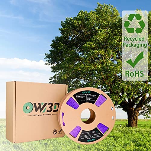 OVV3D Silk PLA Filament 1.75mm, Upgrade Purple PLA Filament 3D Printer Filament, Silk Purple 3D Printing Filament, 3D Filament 1.75 +/- 0.02mm, Silk 1.75 PLA Filament for 3D Printer and 3D Pen, 1kg - color: Silk Purple