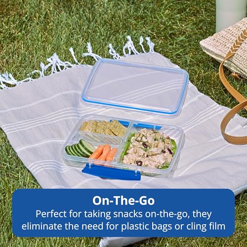 Rubbermaid Pack & Go Set with Two 350 mL Containers and Two 820 mL Containers, Divided Compartments, Meal Prep Containers with Secure Seal Lids - size: 350/820mL (4-Pack)