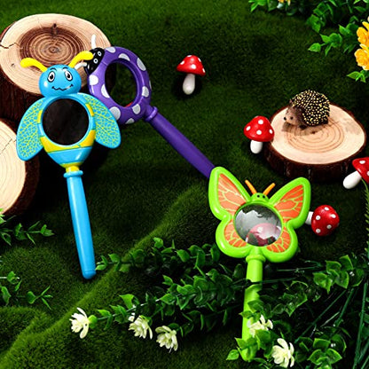 Oudain 3 Piece Flower Magnifying Glasses, Insect Butterfly Theme Handheld