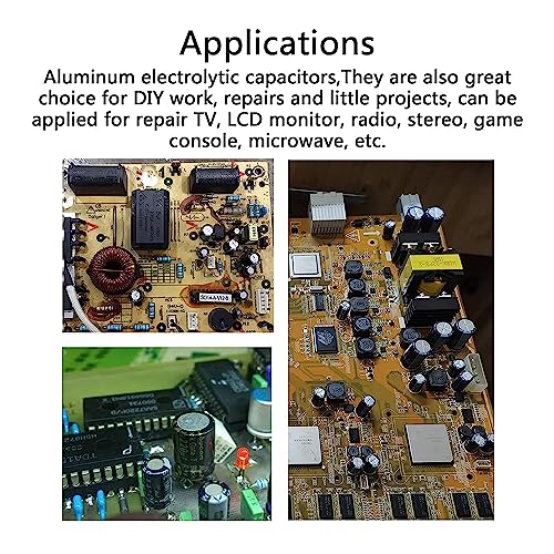 460pcs Electrolytic Capacitor Kit, 24 Values 6.3V-50V 1uF-1500uF