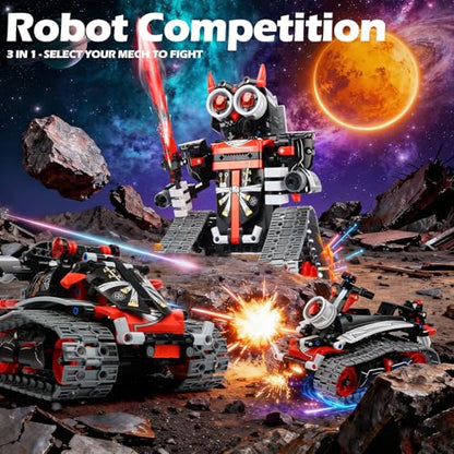 3 in 1 Robot Building Kits - STEM Toys for Kids 6 7 8 9 10 11 12+ Year Old, Birthday Gifts for Boys, Remote APP Control Coding Projects, Science DIY Robotics Kit