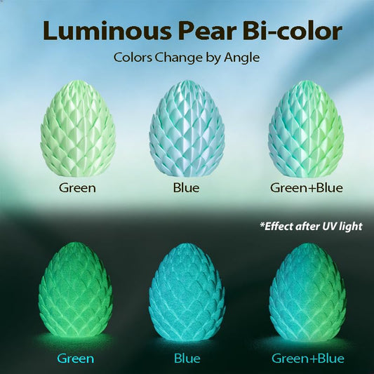 Bi-Color Glow in Dark Silk Lime PLA Filament 1.75mm 1kg Luminou 3D Filament - color: C_pla-27 Pearl Glow Dual Lime