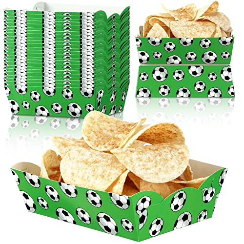 Cunhill 60 Pack Paper Food Trays 1 Lb Disposable Carnival Soccer - size: 1 lb, style: Soccer