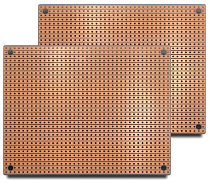 ST2 (Two-Pack) StripBoard, Uncut Strips, 1 Sided PCB, Size 2 = 100 x 80mm (3.94 x 3.15in)