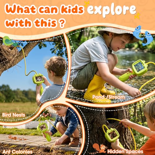 Borescope Camera with Light for Kids Outdoor/Indoor Nature Exploration