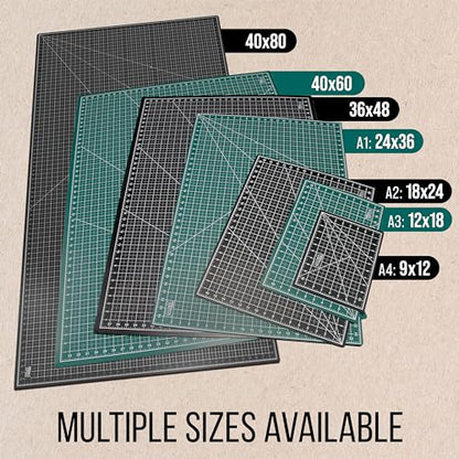 U.S. Art Supply 12"x18" Self-Healing Cutting Mat 5-Ply 2-Sided Green/Black - color: Green/Black