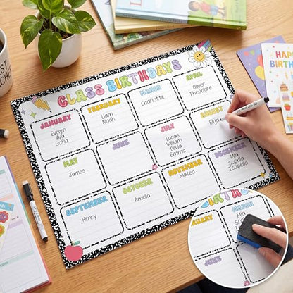 BEAWART Classroom Birthday Chart for Classroom, 2 Pack Composition Notebook - color: Composition Notesbook