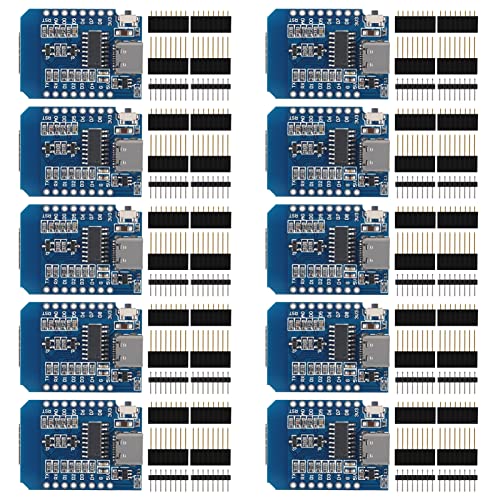 AITRIP 10pcs Development Board D1 MINI Type-C USB NodeMcu Mini Wireless D1 Module for ESP8266 ESP-12F 4M Bytes WLAN WiFi Internet Development Board Compatible with Arduino