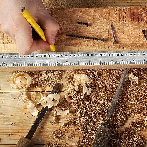 Metal Ruler 18 Inch, Non-Slip Cork Backing, Ink Bleed-Resistant Edge, 2 Pcs - style: 18" 2 PCS