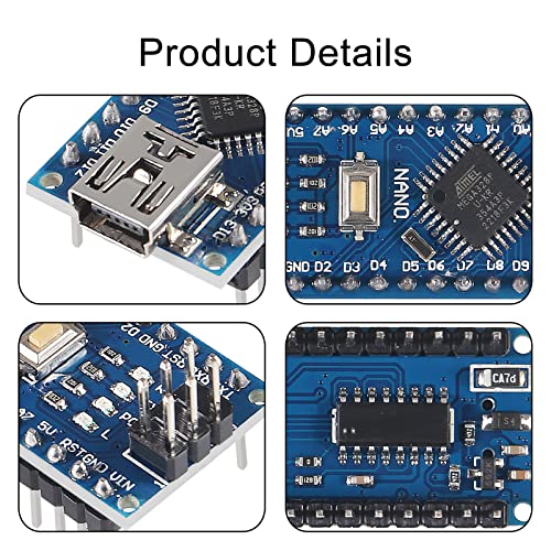 2-Pack Nano Board, D-FLIFE for Nano V3.0 ATmega328P CH-340 Development Board Without Cable Mini USB Port with PIN Headers Pin Unsoldered (Welding) - color: welding