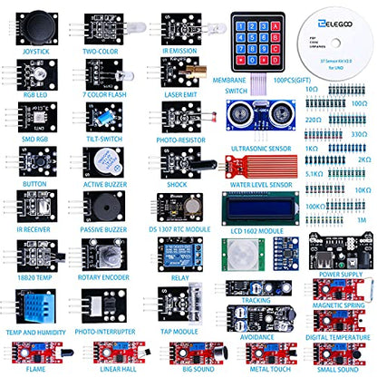 ELEGOO UNO R3 Project Smart Robot Car Kit Upgraded 37 in 1 Sensor Modules Kit