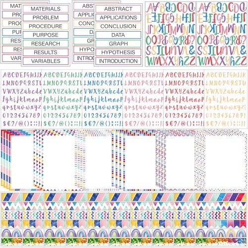 Dispowreath 96 Pcs Science Fair Board Supplies,Rainbow Style - style: Rainbow Style