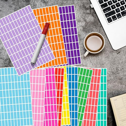 YSHIHE Colored Sticker Labels,12 Colors,1" x 3/8" Small Label-2496 Pack