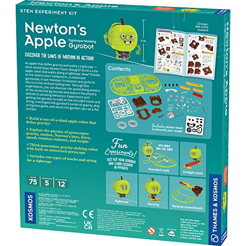 Thames & Kosmos Newton’s Apple: Tightrope-Walking Gyrobot | Build a Gravity-Defying Robot | Explore Forces & Motion, Physics of Gyroscopes | Ages 8+ w/Help; 12+ for Independent Play