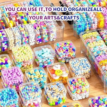3-Tier Stackable Bead Organizer Box, 90 Small Containers and Lids - size: 3-Tier 90 Compartments