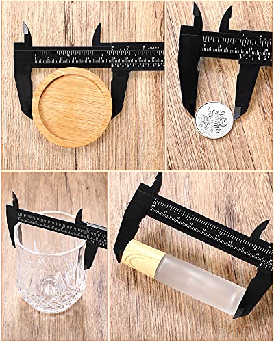 Frienda 20 Pcs Mini Plastic Caliper 6 Inch 150 mm Vernier Caliper Double Scale (Metric/inch) Black Eyebrow Ruler Plastic Vernier Ruler Sliding Gauge Measuring Tattoo Brow Tool for Student Office
