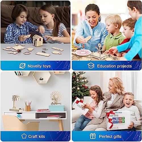 Poraxy 6 in 1 STEM Toys for Kids Ages 8-12, STEM Kits, 3D Wooden Puzzles, Educational Science Projects Building Model Kits, Birthday Gifts for Boys and Girls Ages 7 8 9 10 11 12 13 Years Old