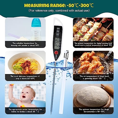 Copkim 6 Set Digital Food Thermometer Long Probe Instant,White - color: White